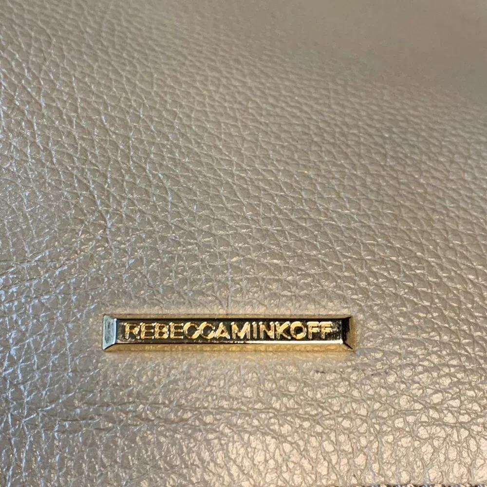 REBECCA MINKOFF Colorblock Chevron Satchel Big Regan Handbag Leather Purse Bag - Picture 9 of 14